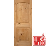 Fire Rated 6'8" 2-Panel Arch Knotty Alder Door Slab
