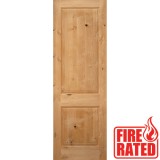 Fire Rated 8'0" 2-Panel Square Top Knotty Alder Door Slab