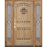 Rustic Knotty Alder Wood Door Unit with #299 Sidelites #UK20