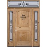 Rustic Knotty Alder Wood Door Unit with #299 Transom #UK26