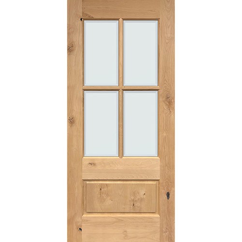 4-Lite Low-E Knotty Alder Wood Door Slab