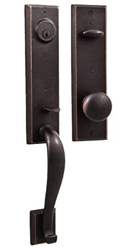 Rustic Bronze Handle Lockset for Iron or Wood Doors #7931