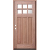 Craftsman 6-Lite Mahogany Prehung Wood Door Unit #UM43