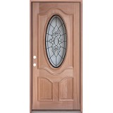 3/4 Oval Mahogany Prehung Wood Door Unit #UM64