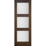 Hamilton 8'0" Tall Modern 3-Lite Mahogany Wood Door Slab