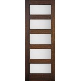 Hamilton 8'0" Tall Modern 5-Lite Mahogany Wood Door Slab