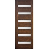 Hamilton 8'0" Tall Modern 6-Lite Mahogany Wood Door Slab #71143