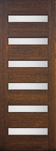Hamilton 8'0" Tall Modern 6-Lite Mahogany Wood Door Slab