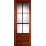 Preston 8'0" Tall 6-Lite Low-E 1-Panel Mahogany Wood Door Slab