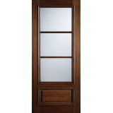 Preston 42" x 8'0" 3-Lite Low-E Mahogany Wood Door Slab