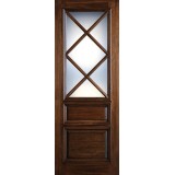 Preston 36" x 8'0" 7-Lite Low-E Mahogany Wood Door Slab