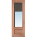 Slate 8'0" Tall 3/4 Mini-blind Mahogany Wood Door Slab