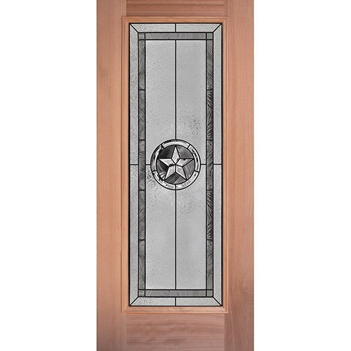 Texas Star Full Lite Mahogany Wood Door Slab #90