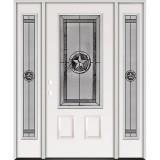 Texas Star 3/4 Lite Steel Prehung Door Unit with Sidelites #70