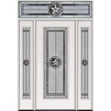 Texas Star Full Lite Steel Prehung Door Unit with Transom #90