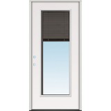 Slate Miniblind Full Lite Fiberglass Prehung Door Unit