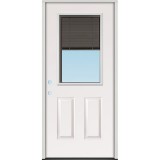Slate Miniblind Half Lite Fiberglass Prehung Door Unit