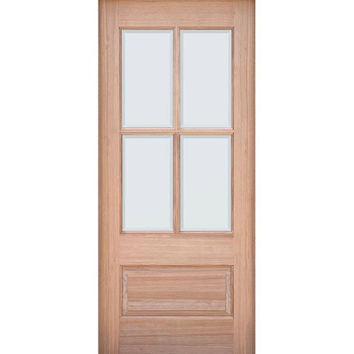 4-Lite Low-E Mahogany Wood Door Slab