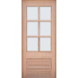 6-Lite Low-E Mahogany Wood Door Slab