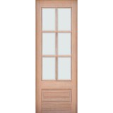 8'0" Tall 6-Lite Low-E Mahogany Wood Door Slab