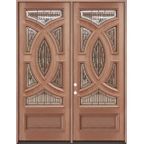 8'0" Tall Baseball Mahogany Prehung Double Wood Door Unit #A8025-22