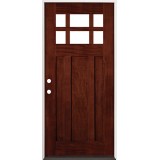 6-Lite Craftsman Mahogany Prehung Wood Door Unit #43