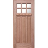 Craftsman 6-Lite Mahogany Wood Door Slab with Shelf #UM43DX