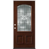 Texas Star 3/4 Arch Mahogany Prehung Wood Door Unit #50