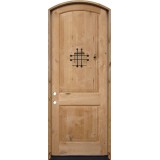 8'0" Tall Rustic Knotty Alder Arched Prehung Wood Door Unit #5213