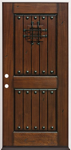Rustic Mahogany Prehung Wood Door Unit #320