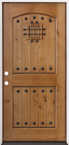 Rustic Knotty Alder Prehung Wood Door Unit #20
