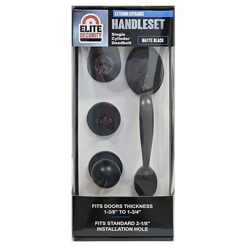 Elite Security Handleset Door Knob & Deadbolt Combo Black
