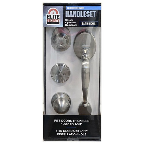 Elite Security Handleset Door Knob & Deadbolt Combo Nickel