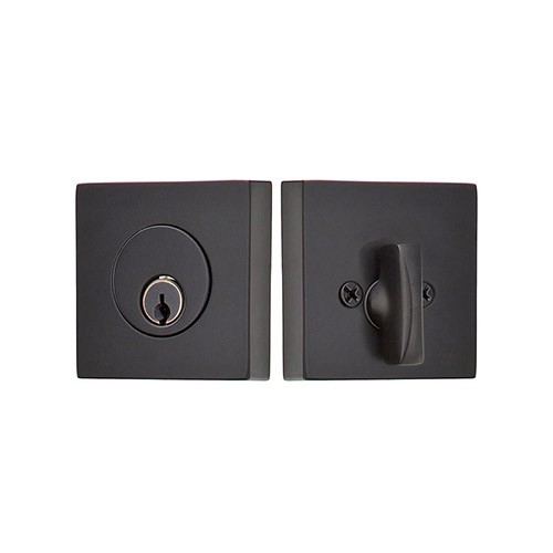 Emtek Baden Square Deadbolt Flat Black