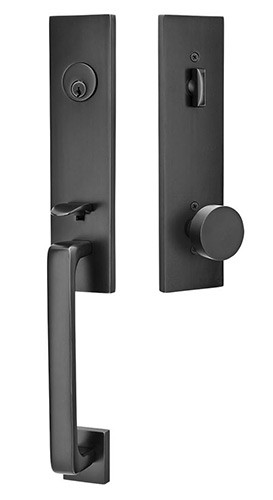 Emtek Davos Lockset Flat Black