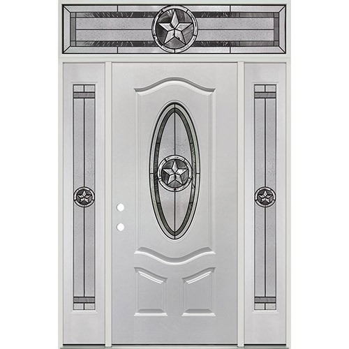 Texas Star 3/4 Oval Fiberglass Prehung Door Unit with Transom #60