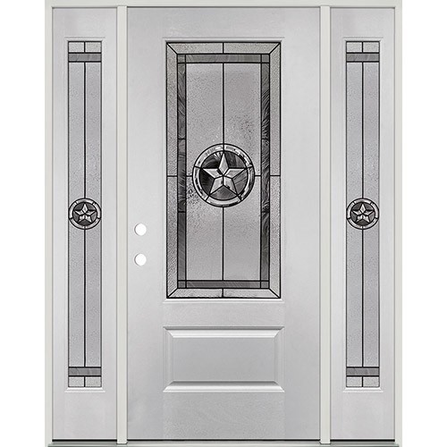 Texas Star 3/4 Lite Fiberglass Prehung Door Unit with Sidelites #70