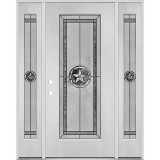 Texas Star Full Lite Fiberglass Prehung Door Unit with Sidelites #90