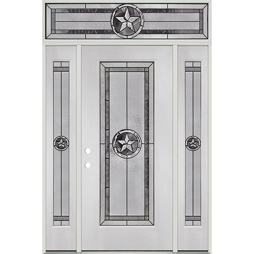 Texas Star Full Lite Fiberglass Prehung Door Unit with Transom #90