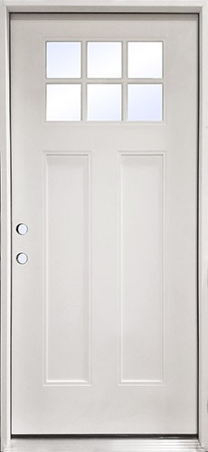 Craftsman 6-Lite Fiberglass Prehung Door Unit