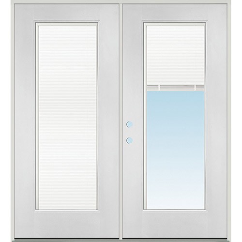 Miniblind Full Lite Fiberglass Patio Prehung Double Door Unit