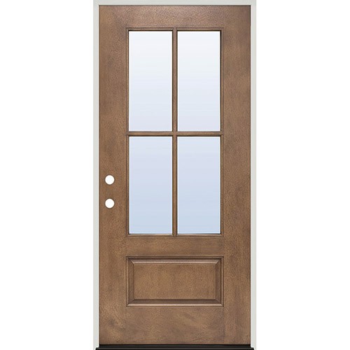 4-Lite Clear Forest Ash Fiberglass Prehung Door Unit #5204 4-Lite Clear Forest Ash Fiberglass Prehung Door Unit #5204