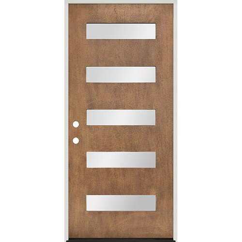 Modern 5-Lite Forest Ash Fiberglass Prehung Door Unit #375 Modern 5-Lite Forest Ash Fiberglass Prehung Door Unit #375