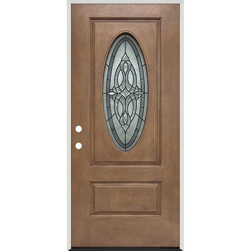 3/4 Oval Forest Ash Fiberglass Prehung Door Unit #16 3/4 Oval Forest Ash Fiberglass Prehung Door Unit #16