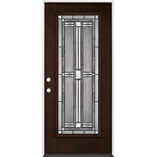 Full Lite Espresso Mahogany Prehung Wood Door Unit #297