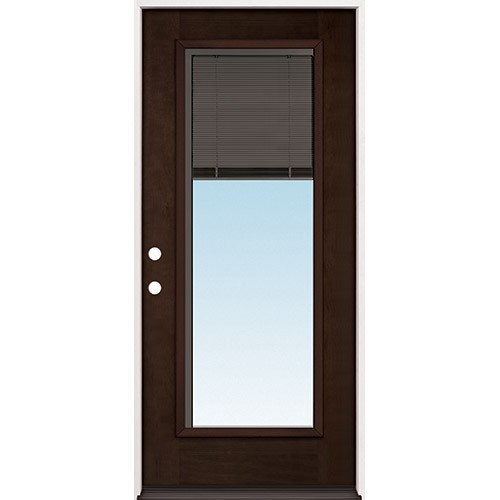 Slate Full Lite Mini-blind Espresso Mahogany Prehung Wood Door Unit Slate Full Lite Mini-blind Espresso Mahogany Prehung Wood Door Unit