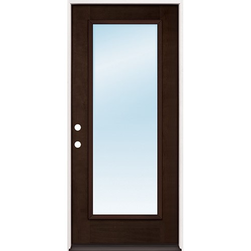 Full Lite Clear Low-E Espresso Mahogany Prehung Wood Door Unit