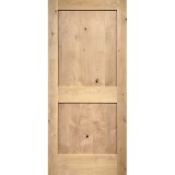 Interior 6'8" 2-Panel Shaker Knotty Alder Wood Door Slab