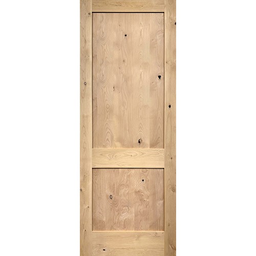 Interior 8'0" 2-Panel Shaker Knotty Alder Wood Door Slab
