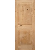 Interior 6'8" x 1-3/4" 2-Panel Square Top Knotty Alder Wood Door Slab